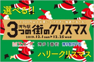 博多駅3つの街のクリスマス抽選会