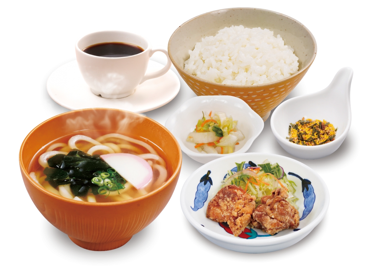 朝限定!から揚げうどん定食